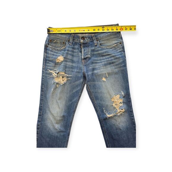 Hollister Jeans Men 30 x 30 Button Fly Blue Denim Classic Stretch Fit Distressed - Picture 4 of 8